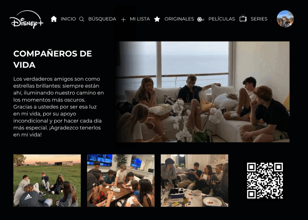 Disney plus + video QR